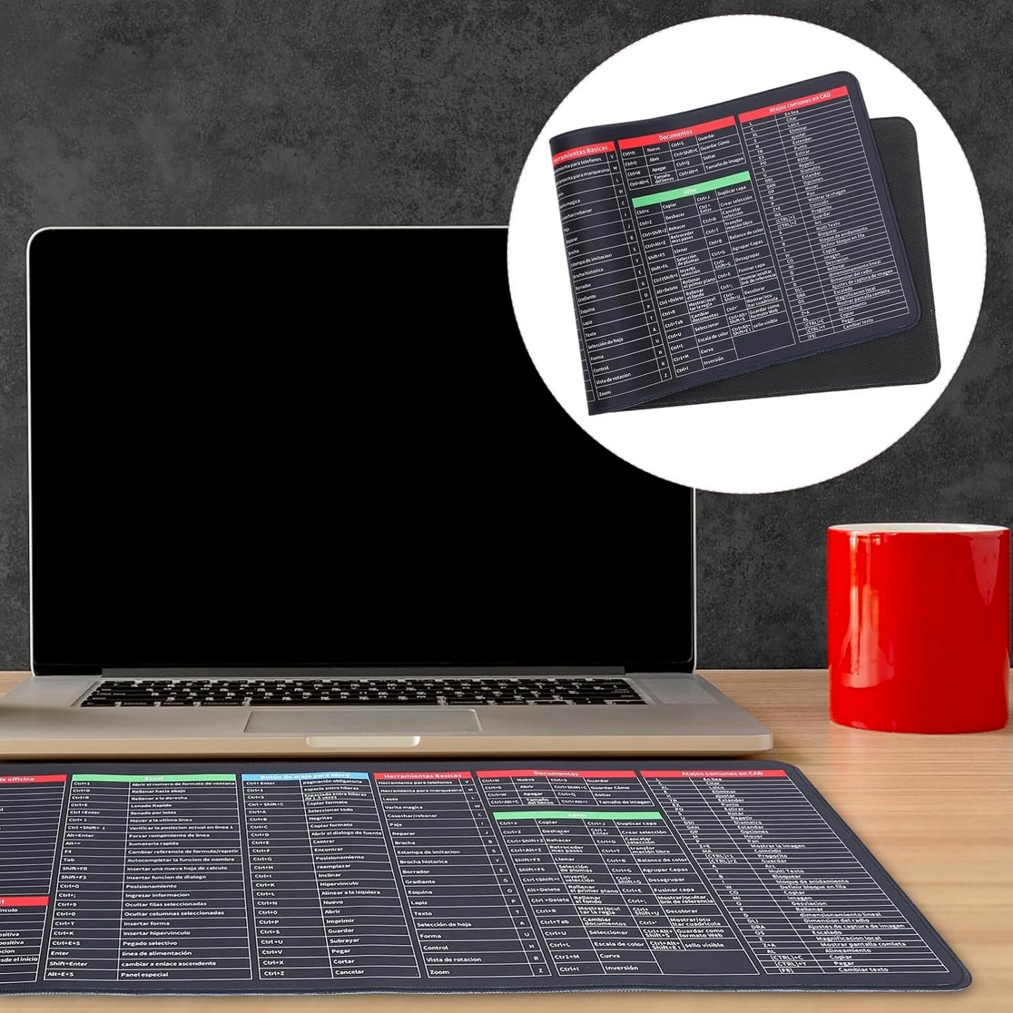 Super Large Anti-Slip Keyboard Pad for Desk with Quick Keys and Oversized Mouse Pad (80×30 Cm)