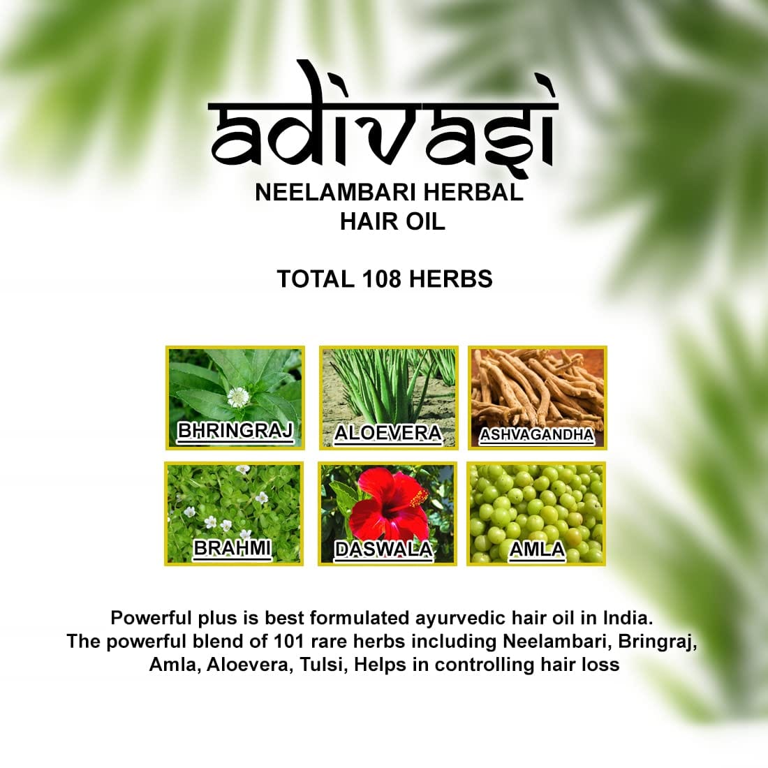 Adivasi Herbal Hair Oil (Buy 1 Get 1 Free)(Pack of 2)