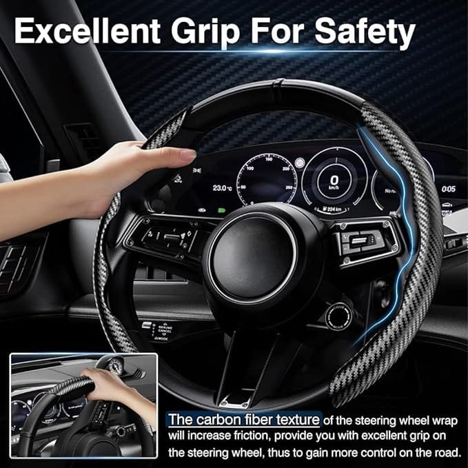 Anti-Slip Steering Wheel Cover (2 Side Set)