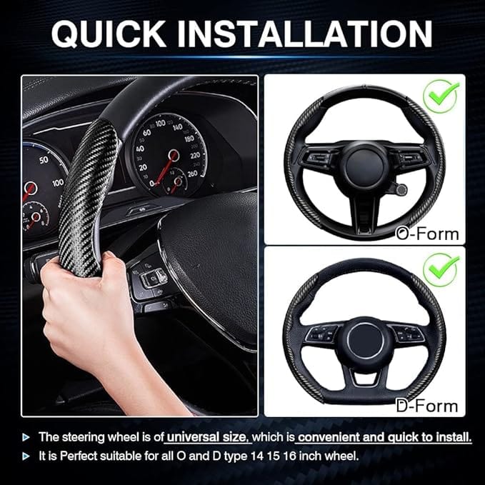 Anti-Slip Steering Wheel Cover (2 Side Set)