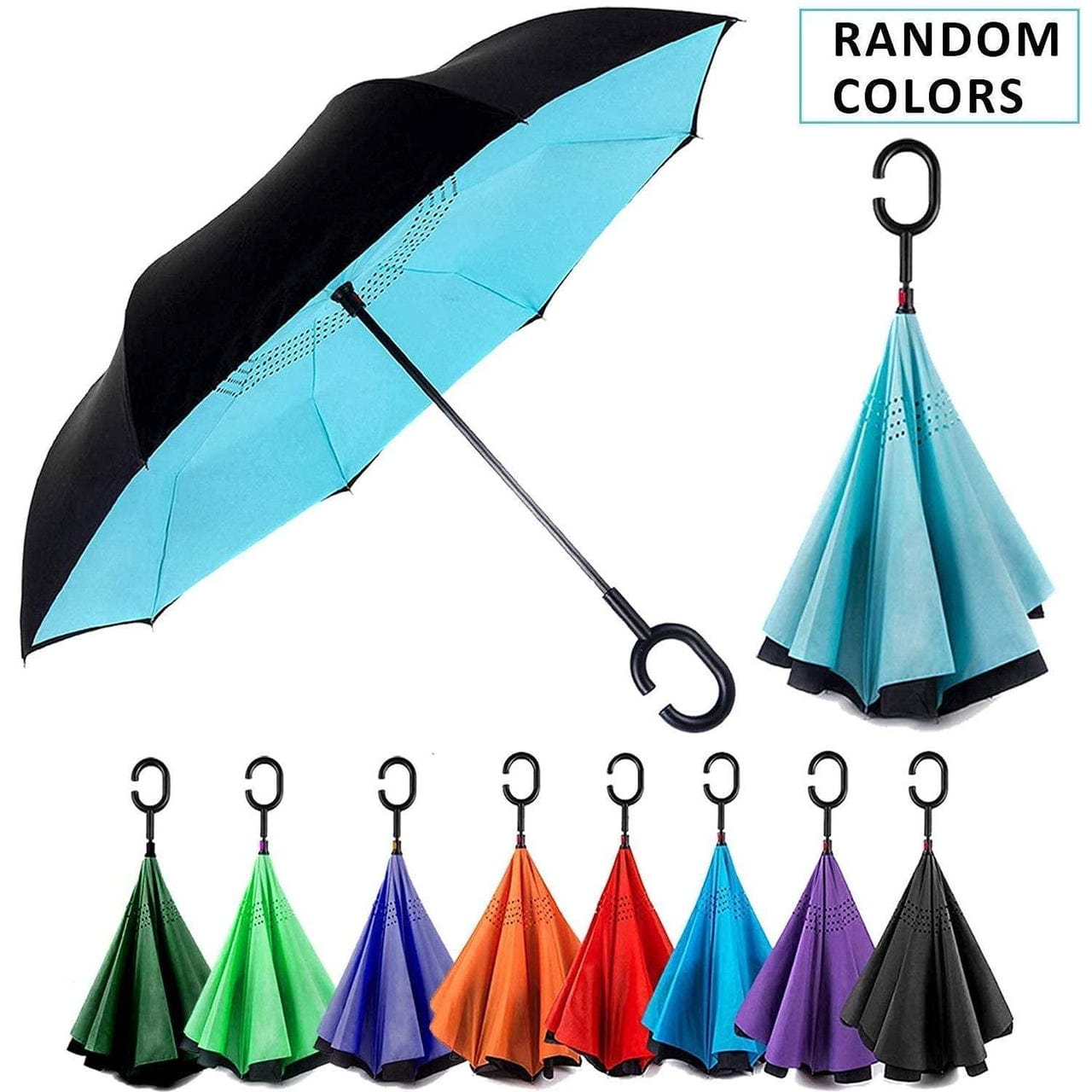 Inverted Reversible Umbrella (Multicolor)