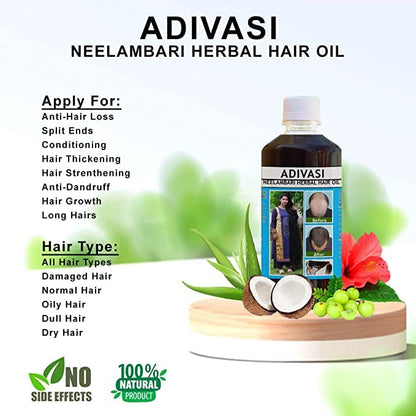 Natural Adivasi Herbal Hair Oil (Buy 1 Get 1 Free)